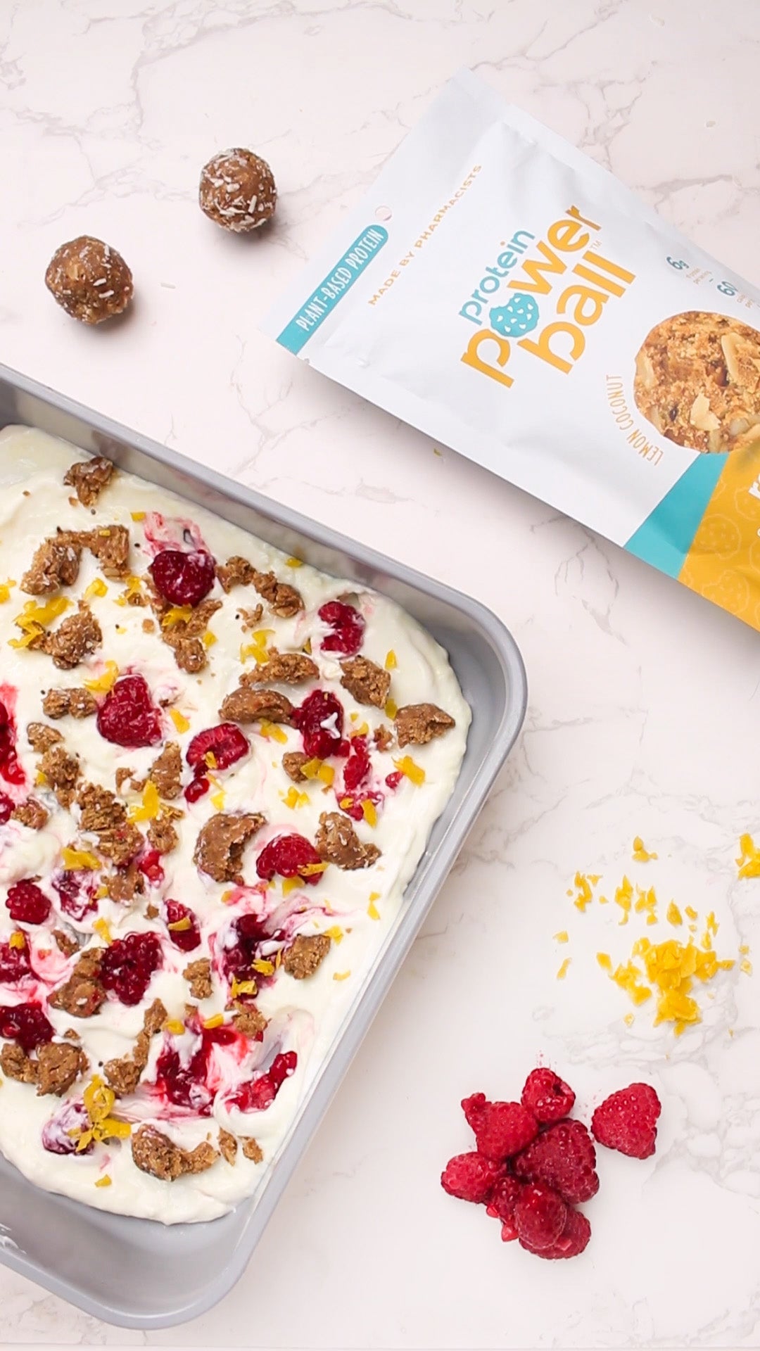 Lemon Raspberry Yogurt Bark